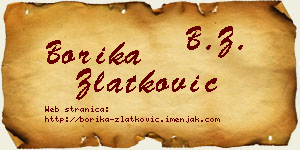 Borika Zlatković vizit kartica